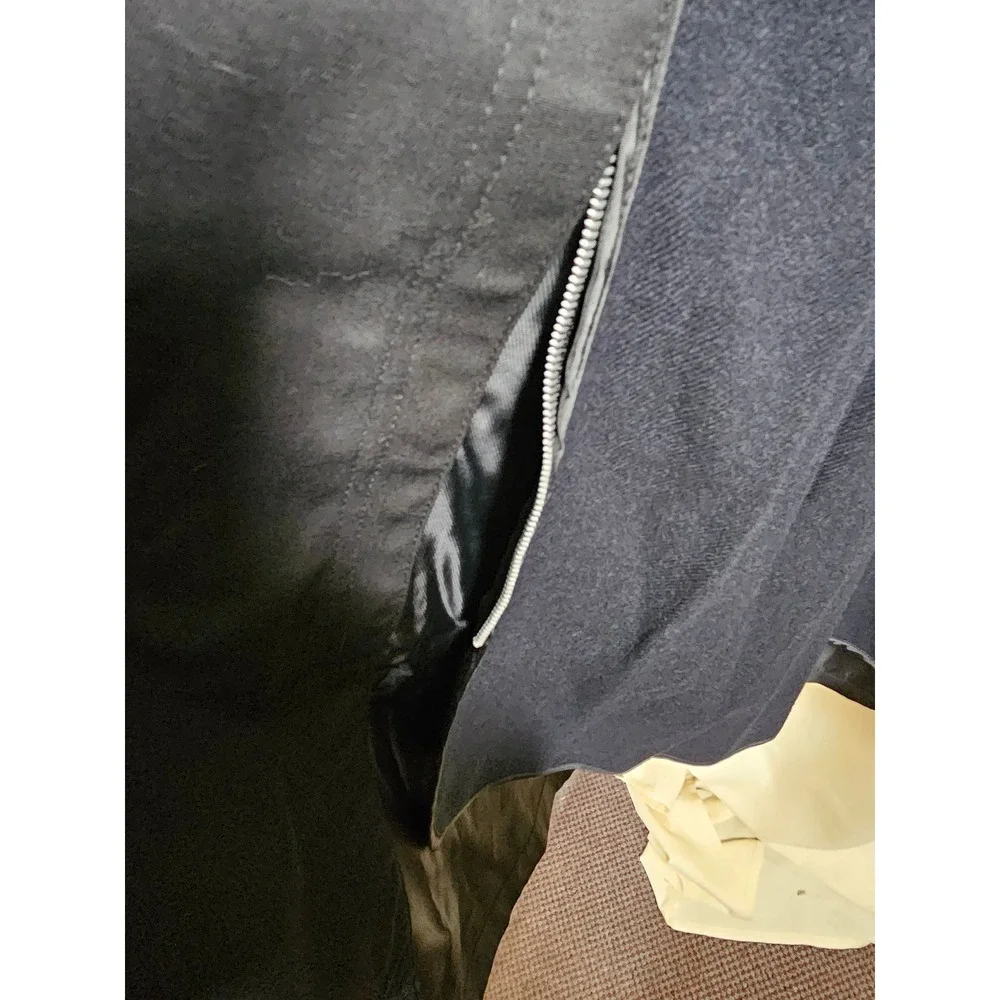 Chaps Mens Black Double Breasted Trench Coat Removable Liner 46L RN 117688